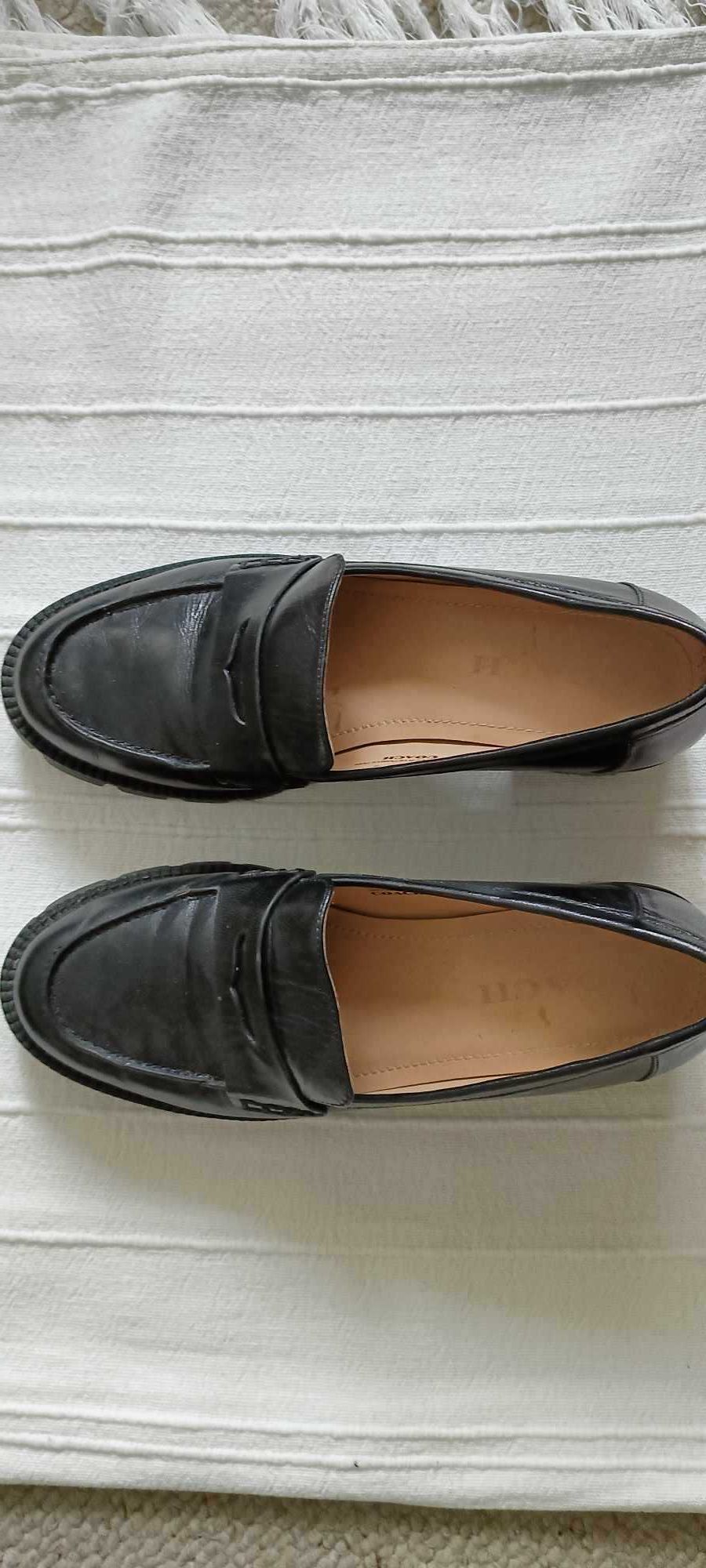 Buty czarne mokasyny damskie