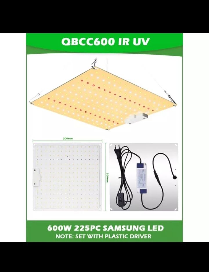 Grow Light/Luz de Crescimento para Plantas 600 Watts Leds Samsung Novo