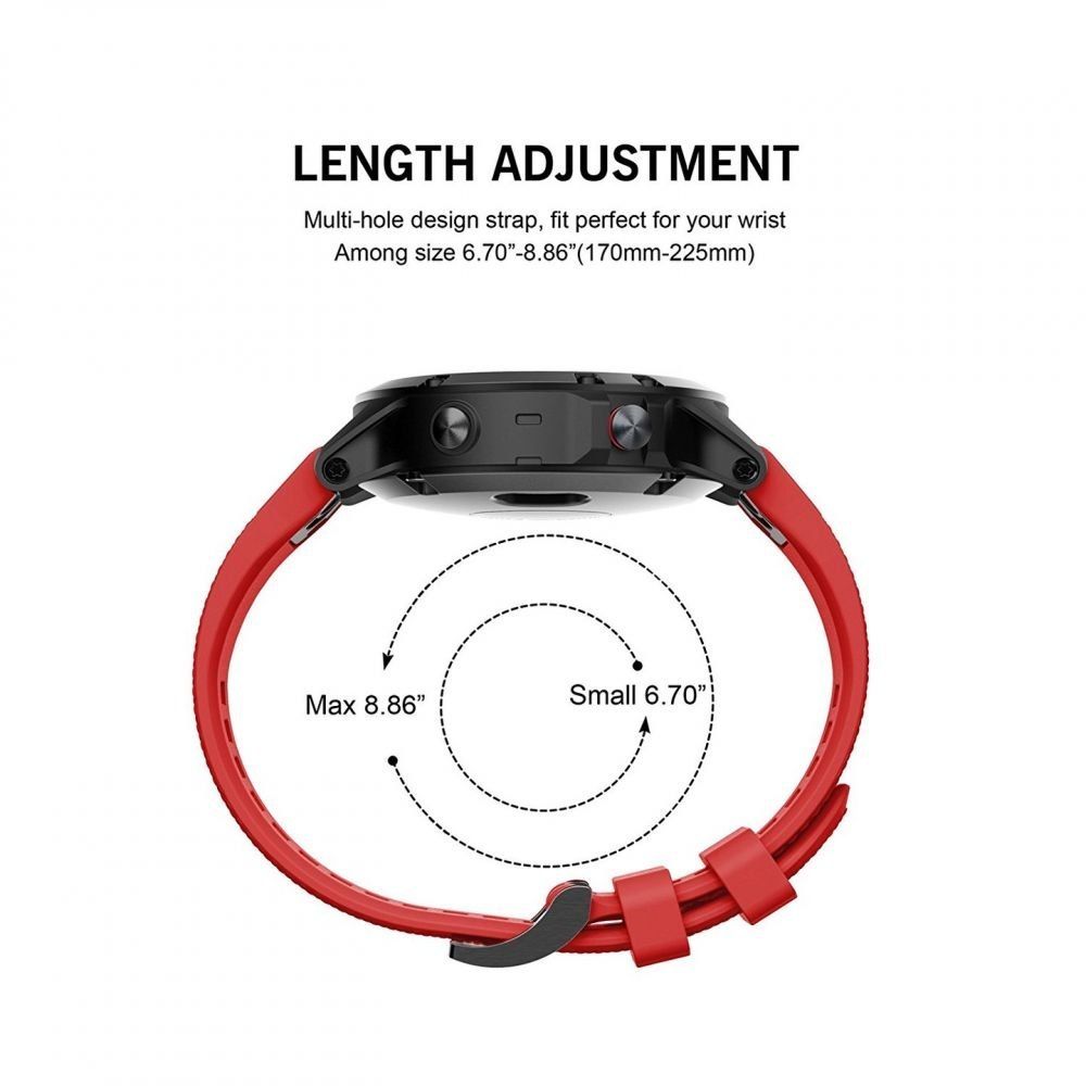 Pasek Smooth Do Garmin Fenix 3 / 5X / 3Hr / 5X Plus / 6X / 6X Pro Red