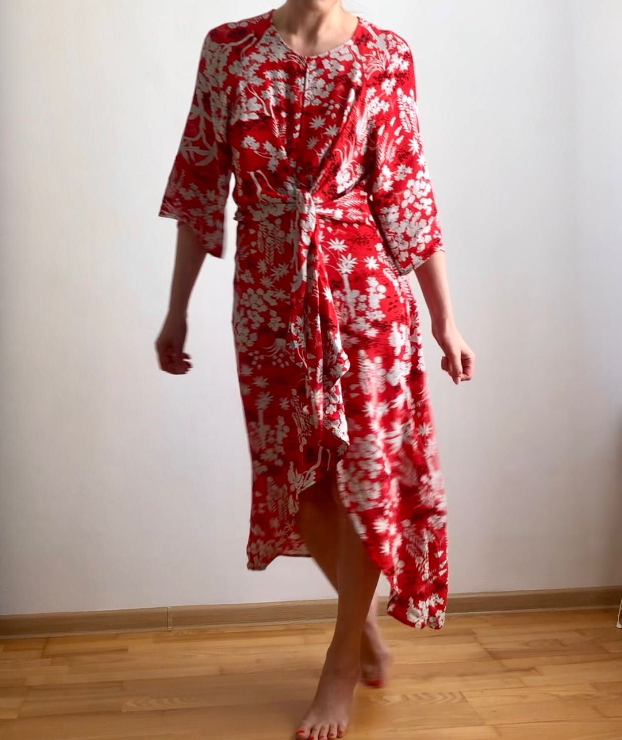 Sukienka midi, wiskoza, S/M, kimono