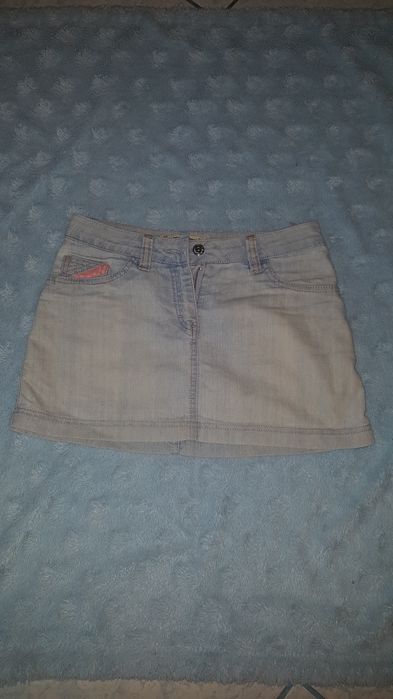 Miniówka spódniczka mini dzins i biala rozm. S