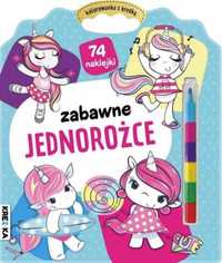 Kolorowanka z kredką. Zabawne jednorożce - praca zbiorowa