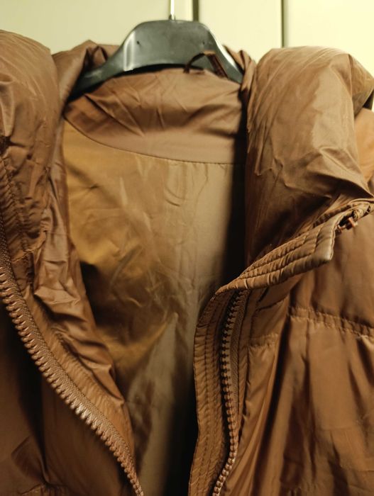 Kurtka damska brąz ceglasty, kaczy puch, r. Oversize, z metki M