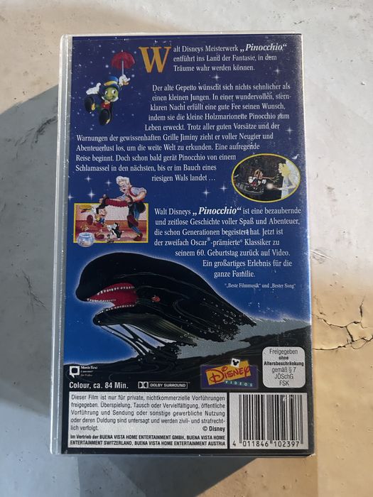 Kaseta VHS Pinokio Disney