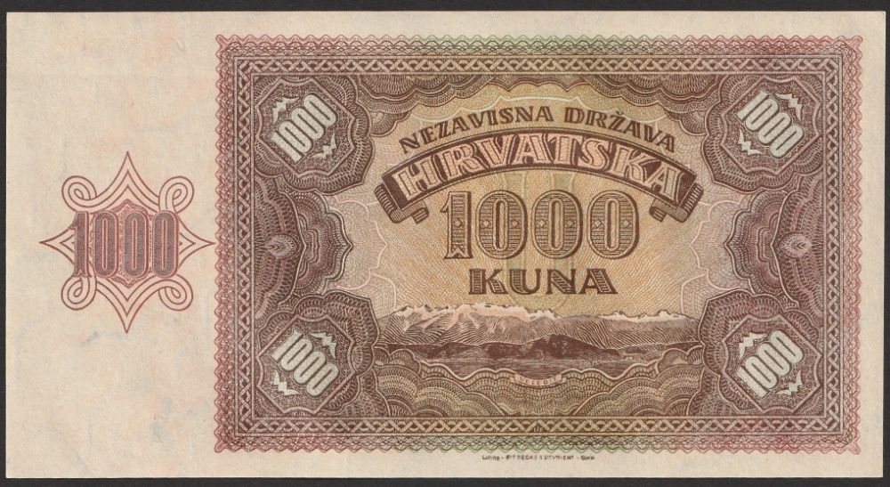 Chorwacja 1000 kuna 1941 - stan bankowy UNC