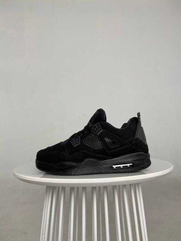 Кросівки Nike Air Jordan 4 Retro Black Cat. Кроси для всх. Найк чорні