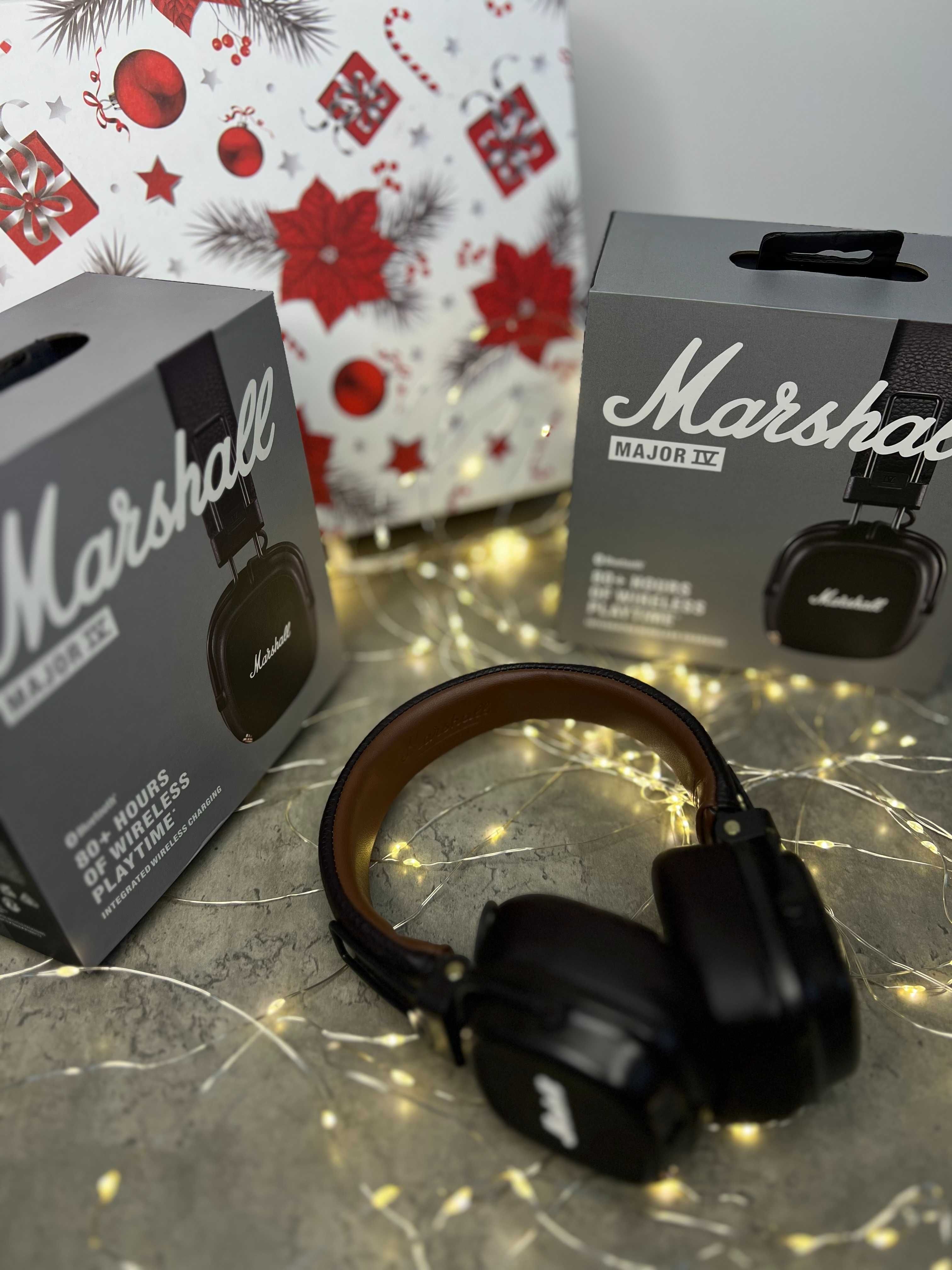 Топовые Наушники с микрофоном Marshall Major IV Black Brown
