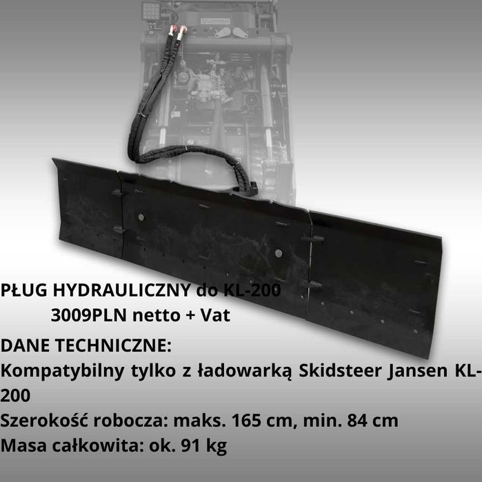 GRATIS PŁUG DO SNIEGU Ładowarka Skid Steer Kompaktowa Jansen KL-200