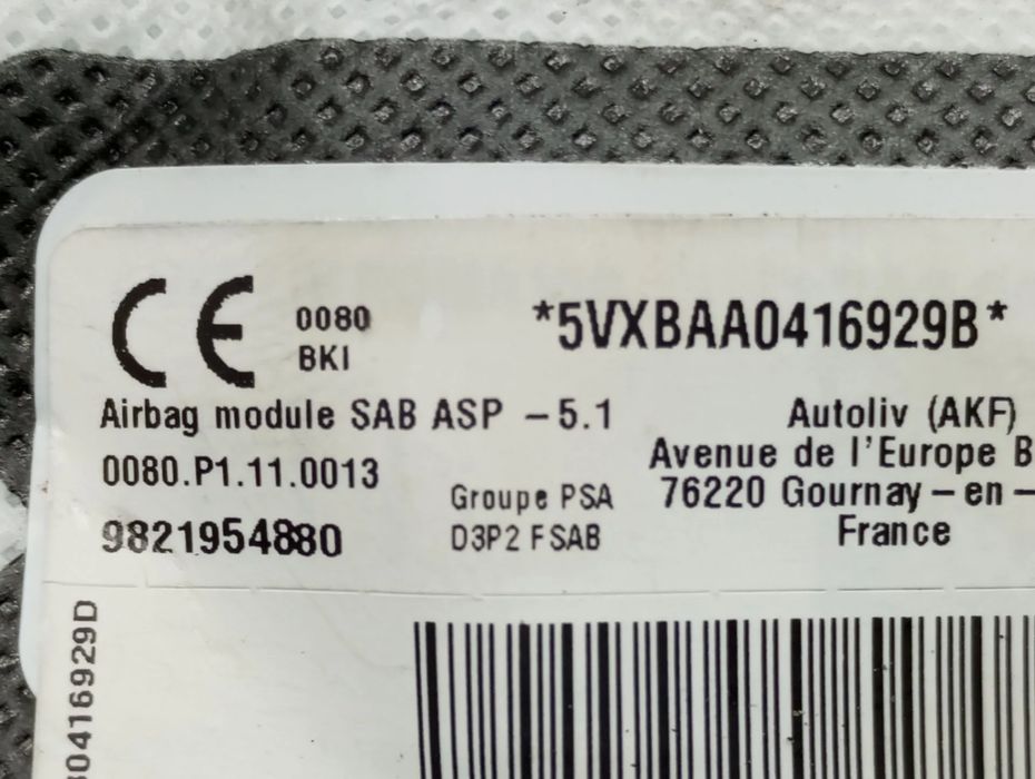 Airbag banco esquerdo PEUGEOT 208 II