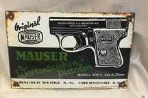 Tablica/szyld emaliowany Mauser West. Pistole, propaganda III Rzesza