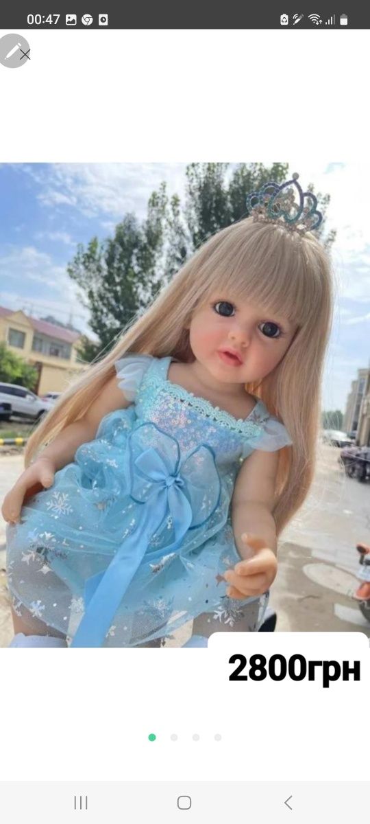 Лялька кукла reborn реборн велика 55см мягенька симпатична