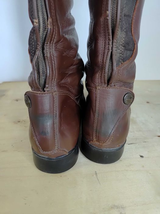 403.39. Brązowe oficerki, Felix Buhler Milano, roz: 39 Tight łyd: 37cm