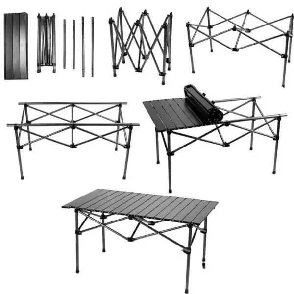 Стол раскладной 3 режима высоты + 4 стула + чемодан/Стіл розкладний