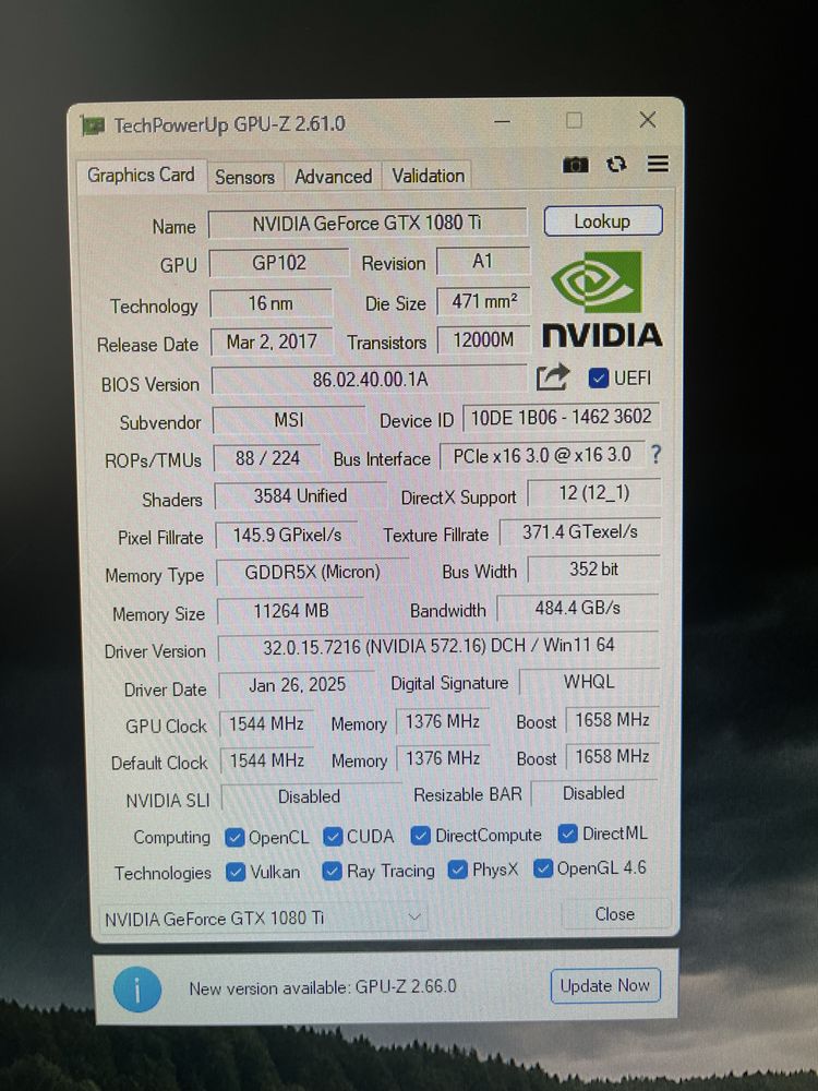 Karta graficzna GTX 1080TI 11 GB MSI