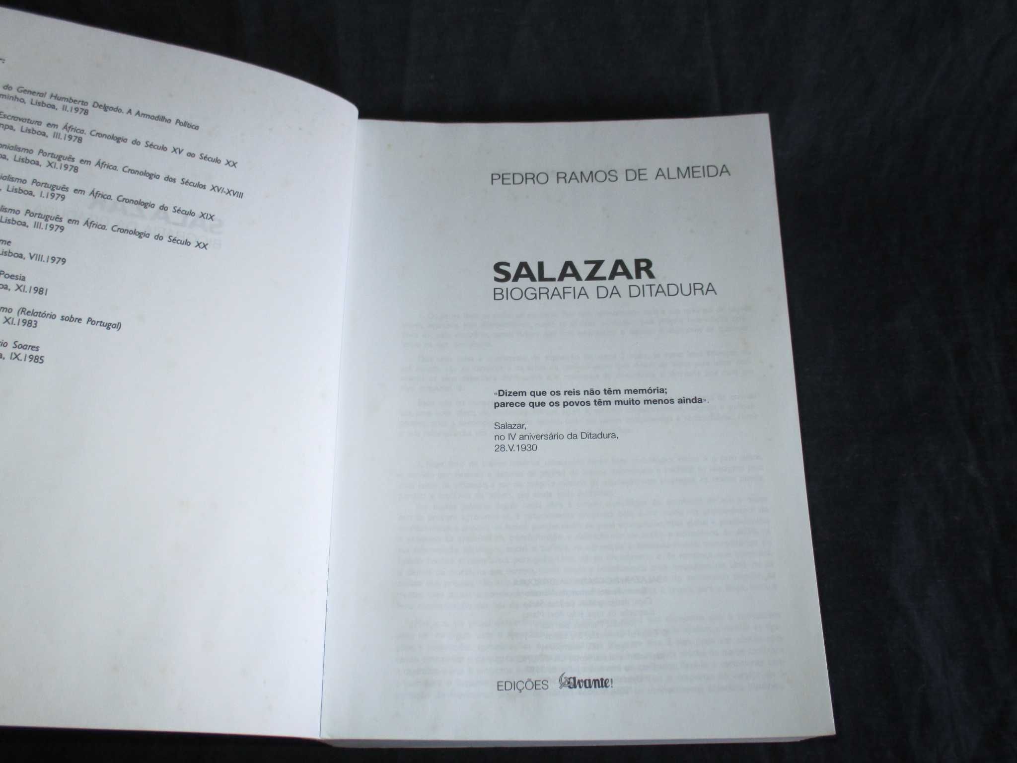 Livro Salazar Biografia da Ditadura Pedro Ramos de Almeida