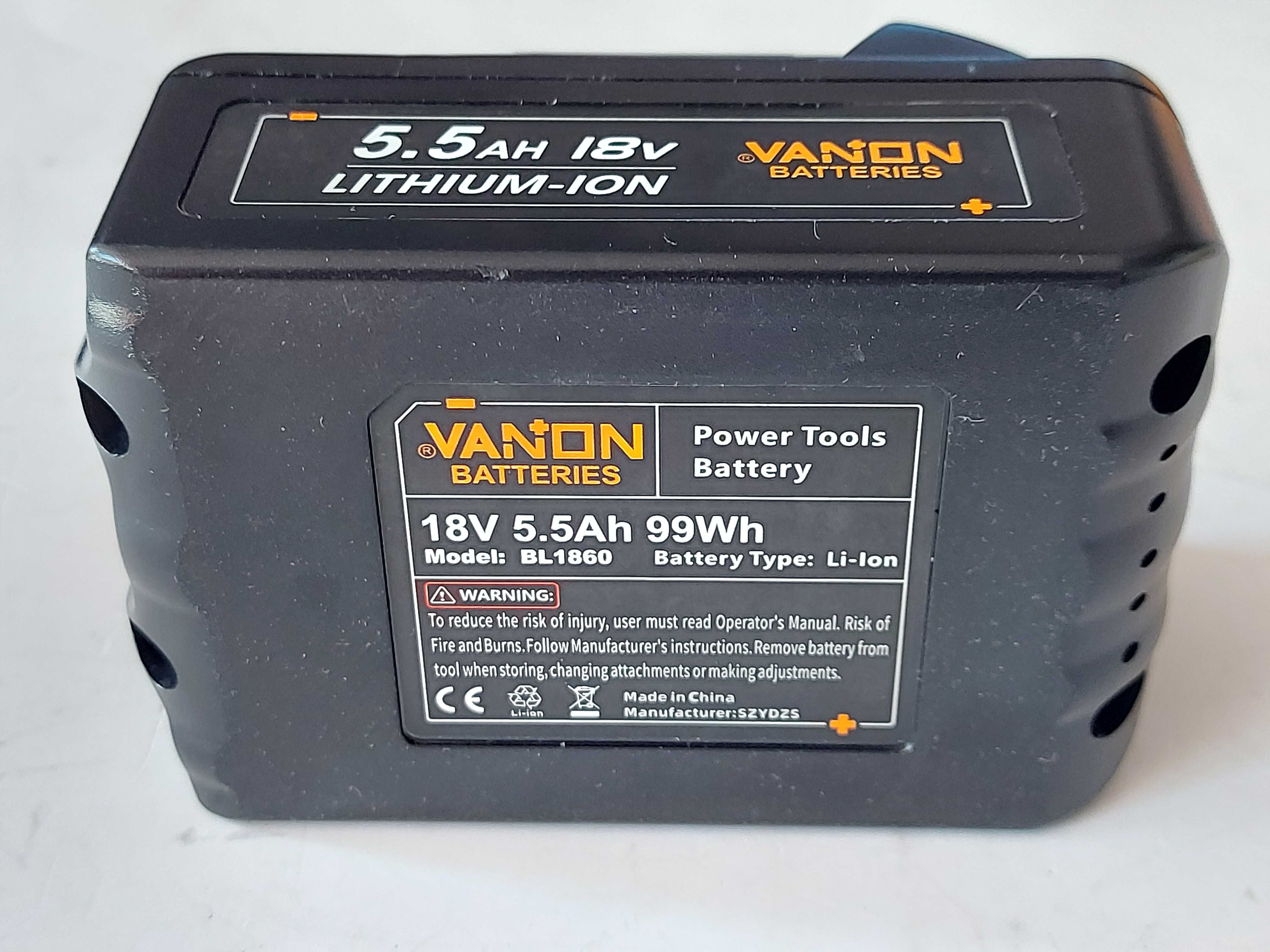 VANON BL1860 18V 5.5Ah 30A zamiennik do Makita rok prod 2022 V1