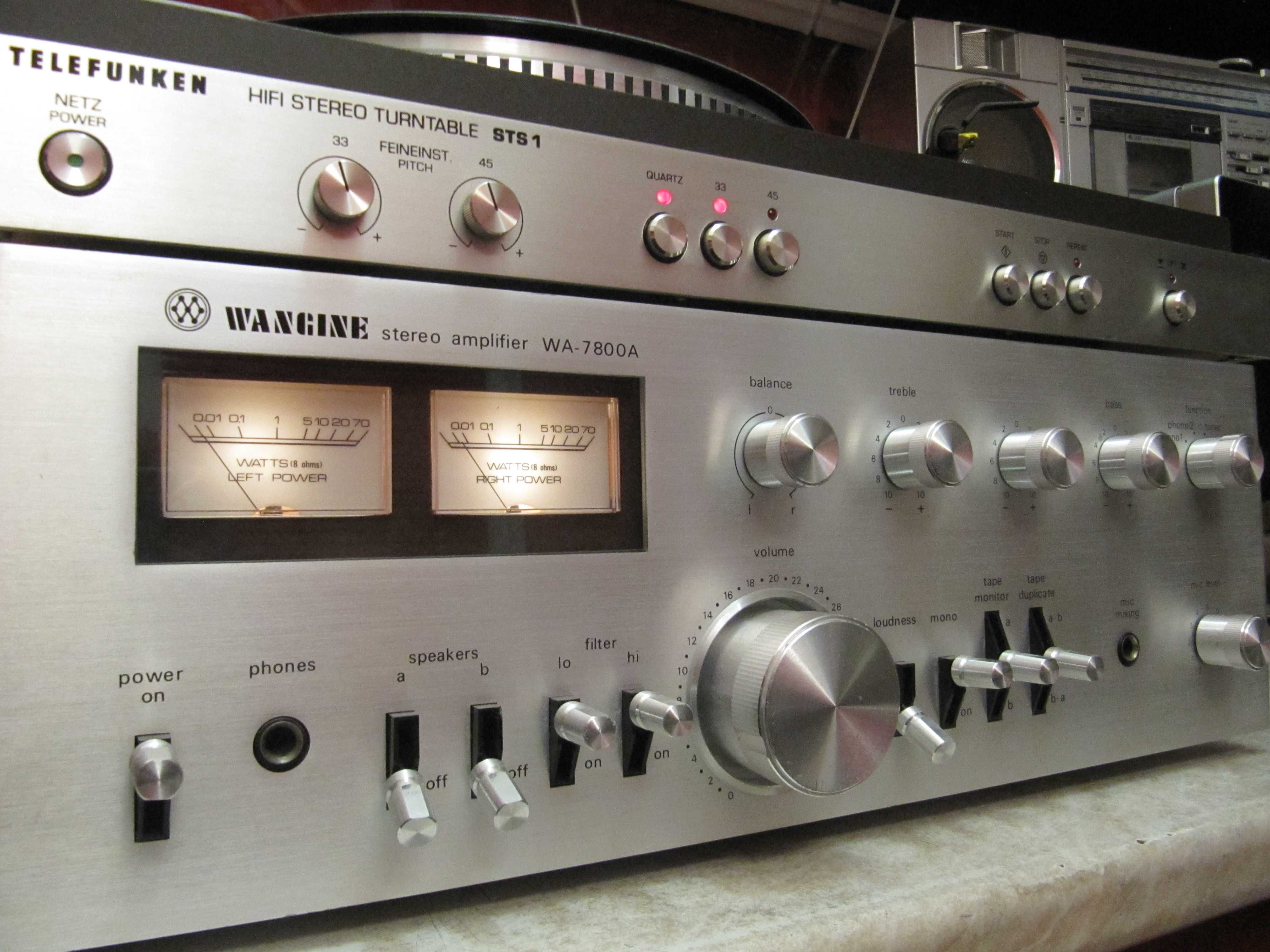 Вініловий Програвач Telefunken + Професійний Підсилювач Silver Vintage