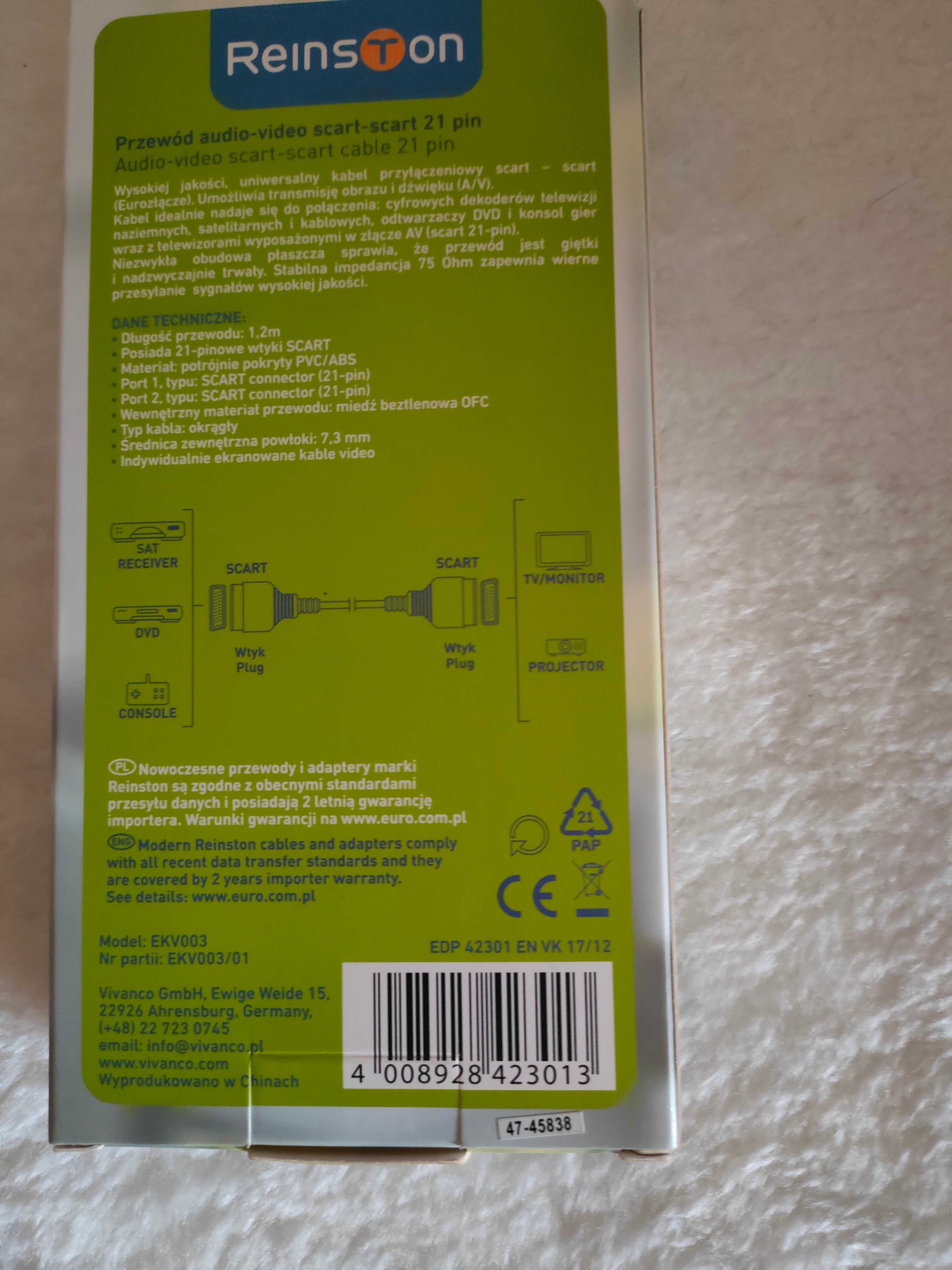 Przewód Scart Euro  1,2 m