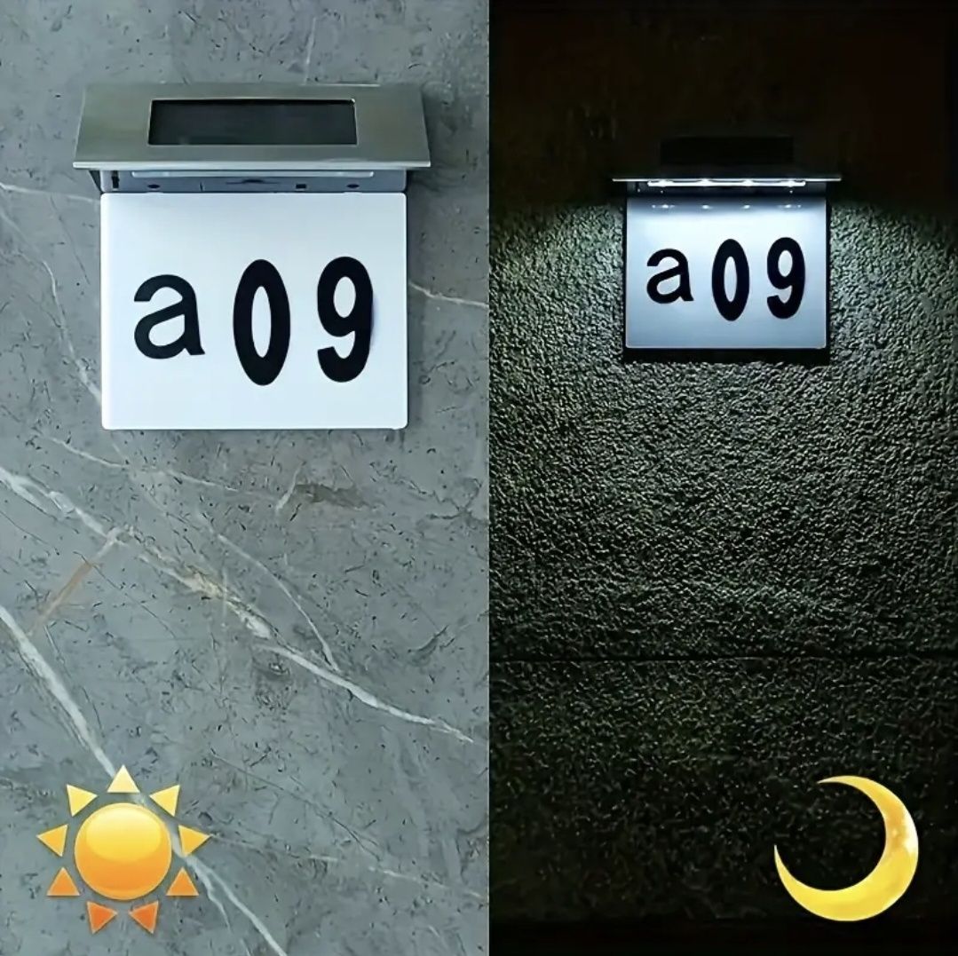 Solarny 4 Led światło numer domu
