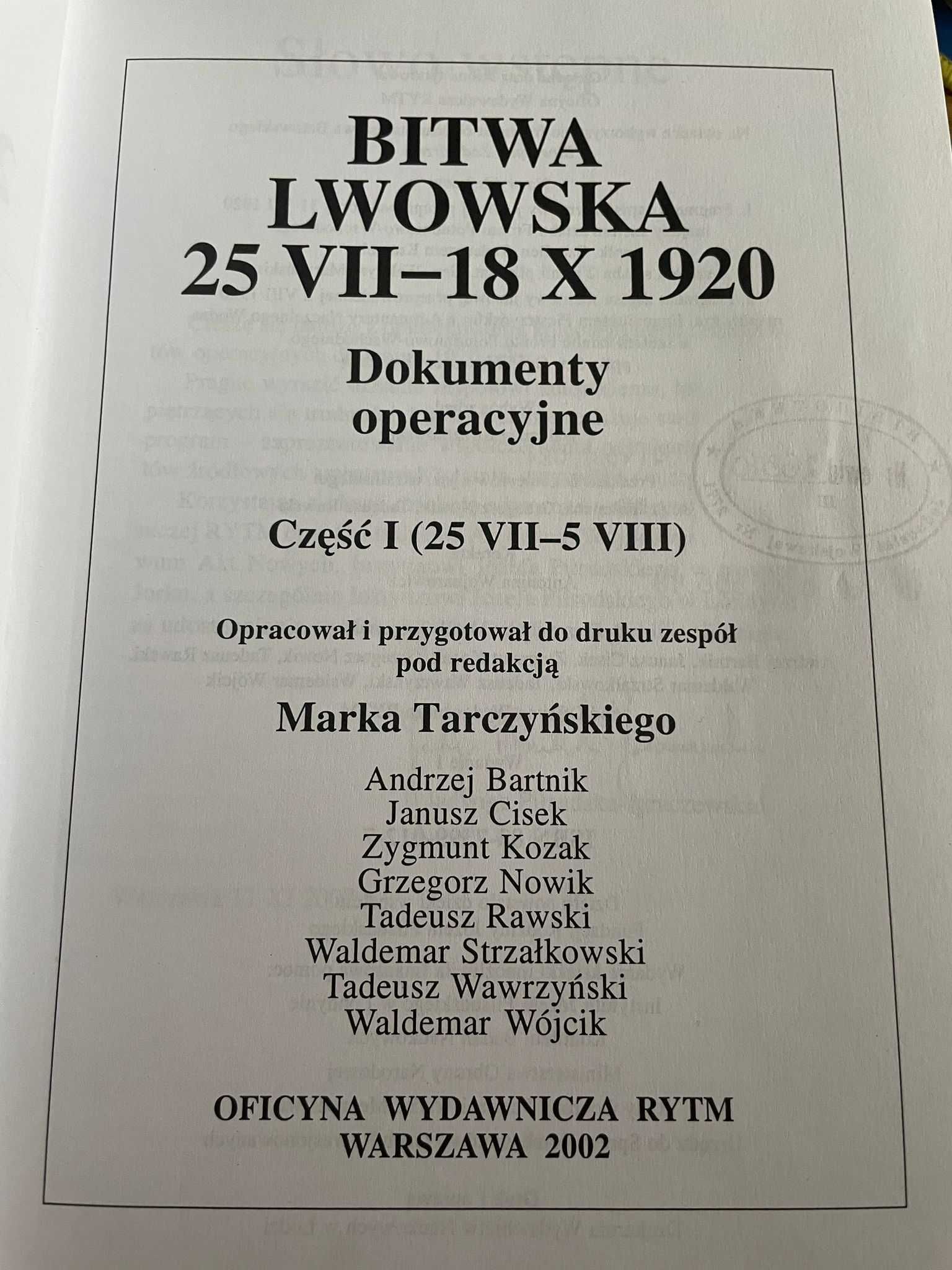 Bitwa lwowska 1920. Dokumenty operacyjne