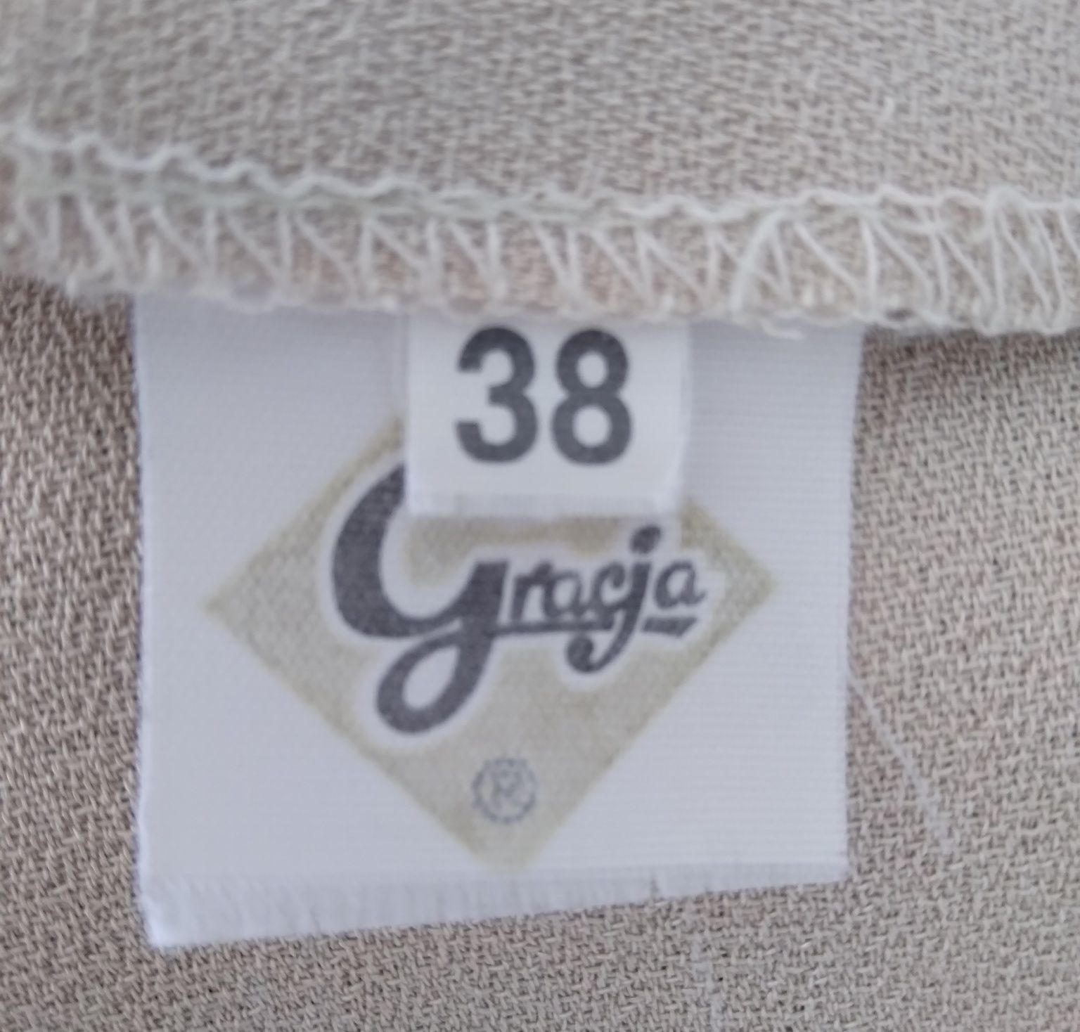 Zastaw spodnie + żakiet beż 38
