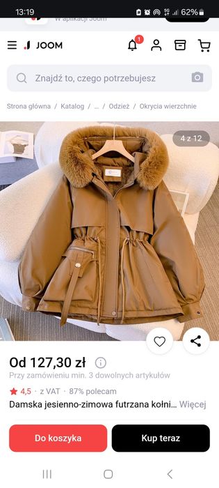 Damska jesienno-zimowa futrzana kołnierz z długim rękawem jednokolorow