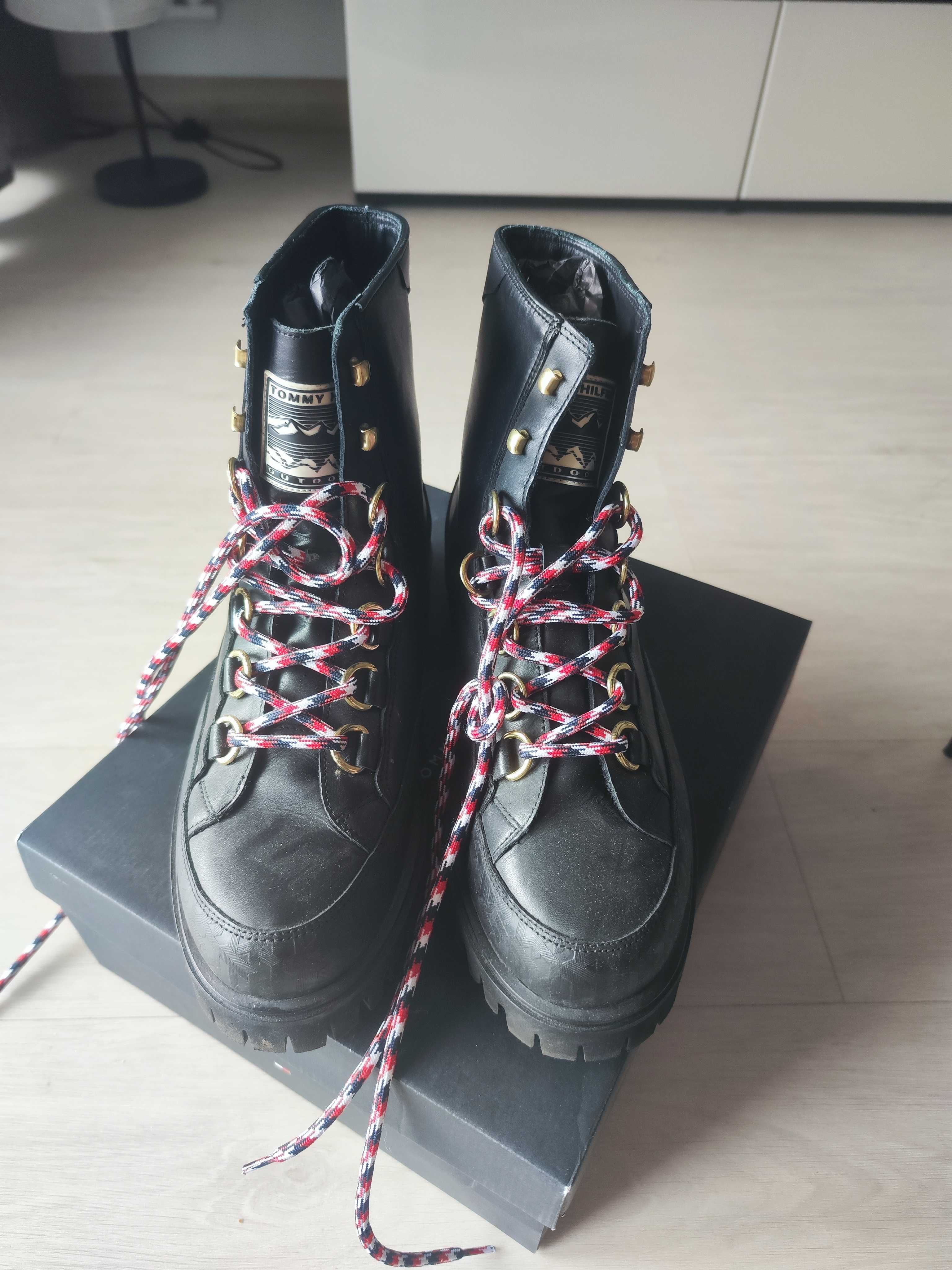 buty skórzane, zimowe Tommy Hilfiger