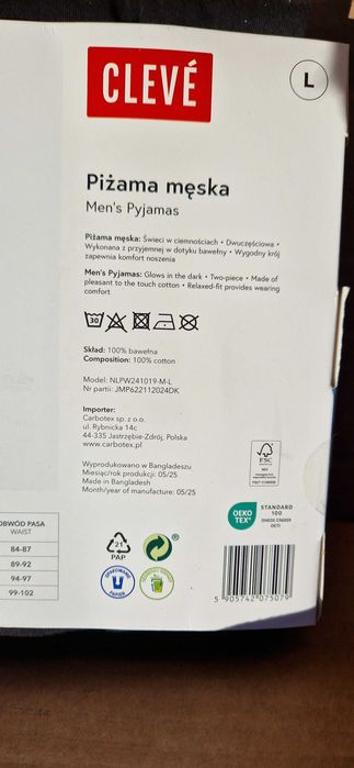 piżama męska rozmiar xxl nowa