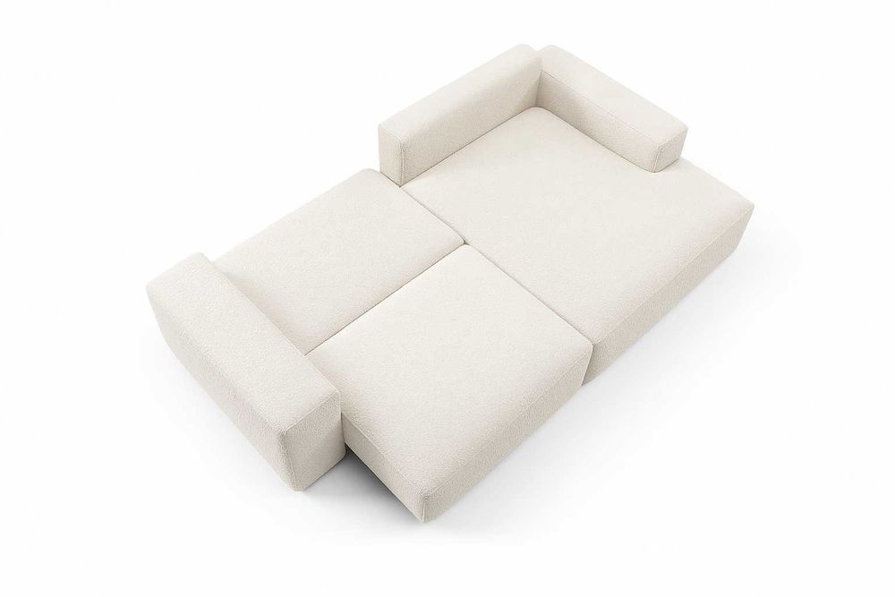 Narożnik rozkładany COBO 255 cm funkcja spania sprężyna falista boucle
