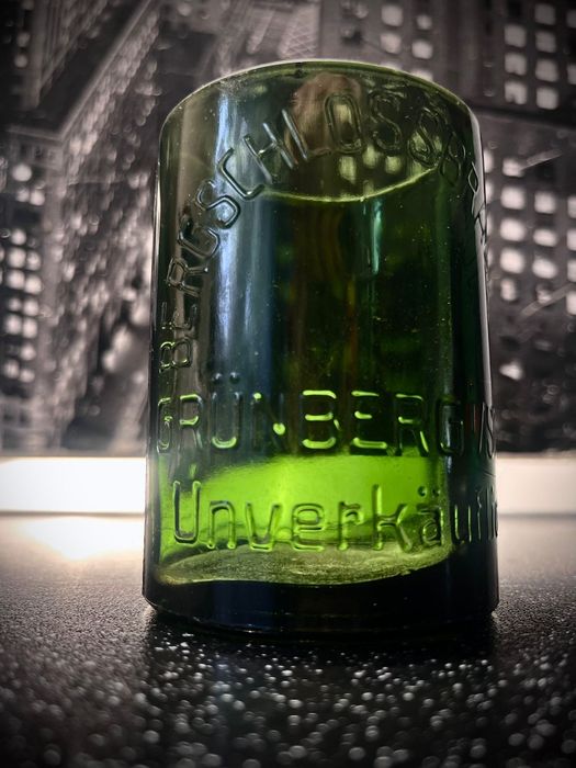 Stara szklanka Grunberg, kubek Zielona Góra