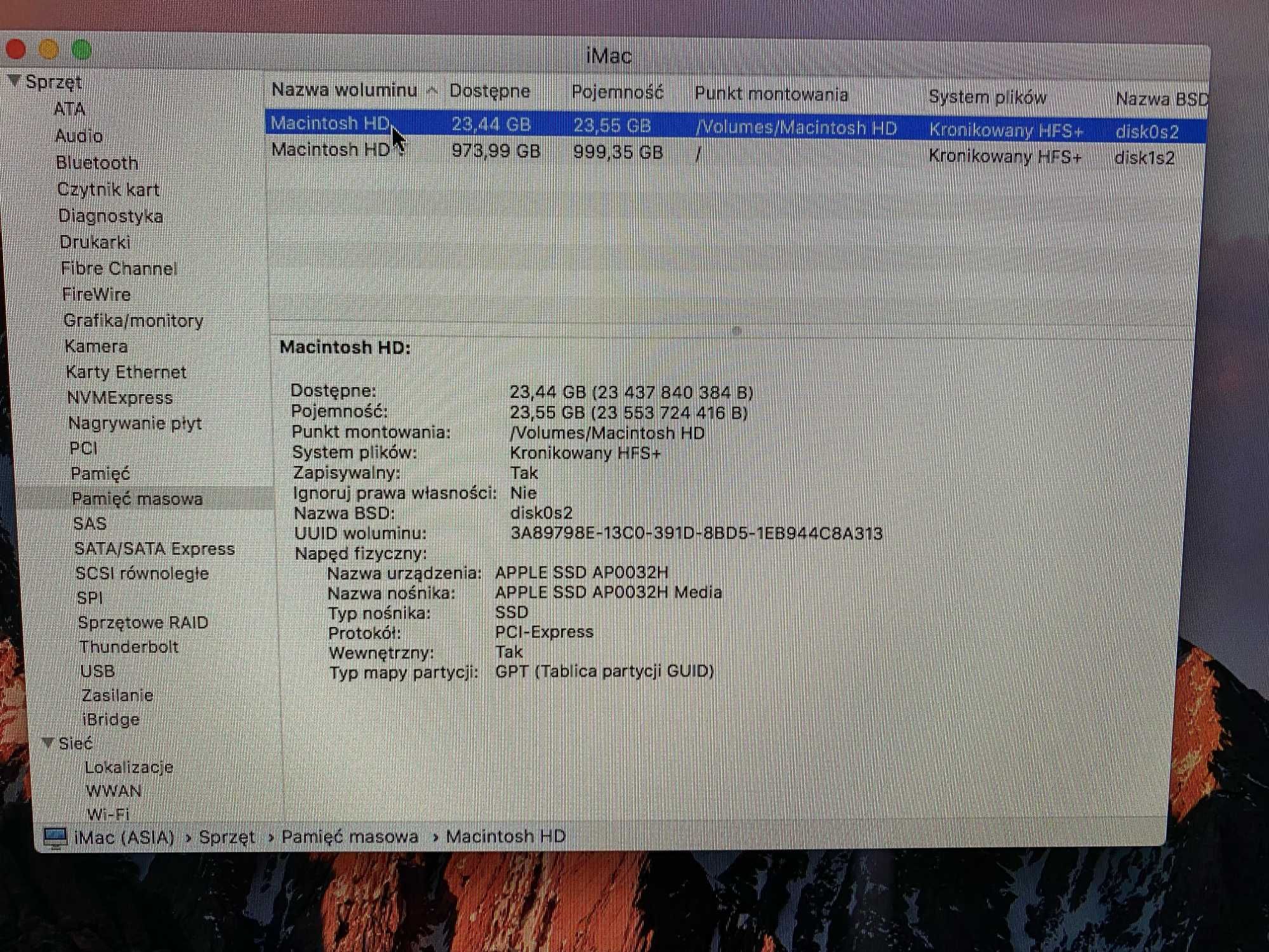 Apple iMAC 21.5 cala i5, 2.8 GHz, 16 GB, 1 TB