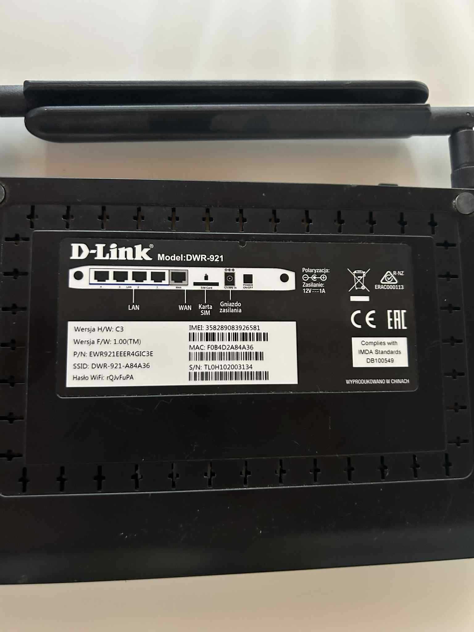 Router D-Link DWR-921 4G LTE + zasilacz