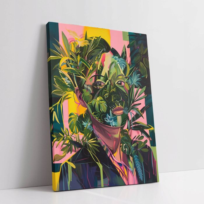 Obraz na płótnie "Kobieta roślin w abstrakcji" 30x40 cm