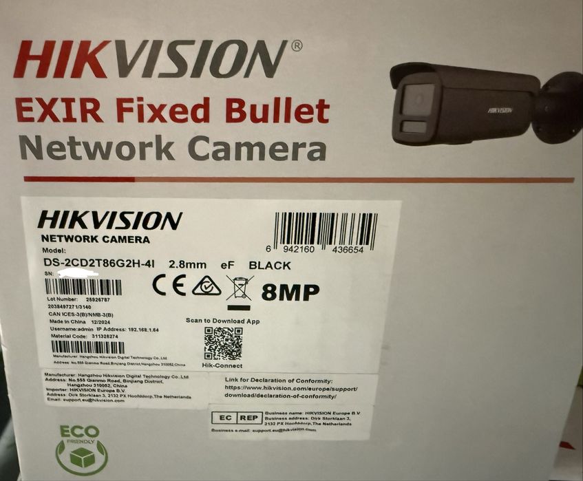 Kamera HIKVISION DS-2CD2T86G2H-4I 8MP 4K czarna Acusense DarkFighter