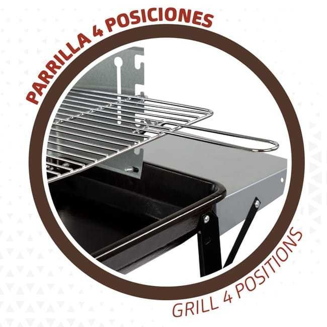 Churrasqueira a carvão portátil com grill 4 alturas Aktive _ NOVA