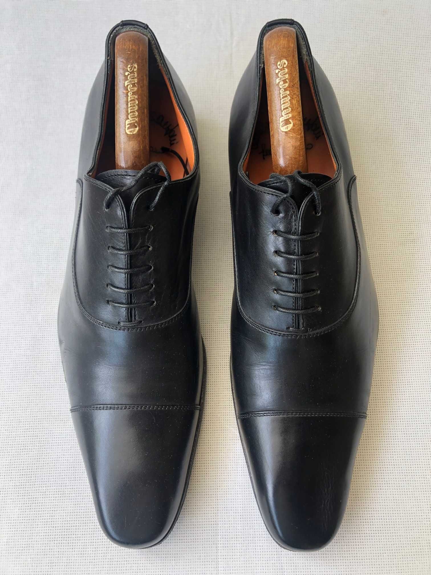 Кожаные туфли на шнурках Santoni (Италия)