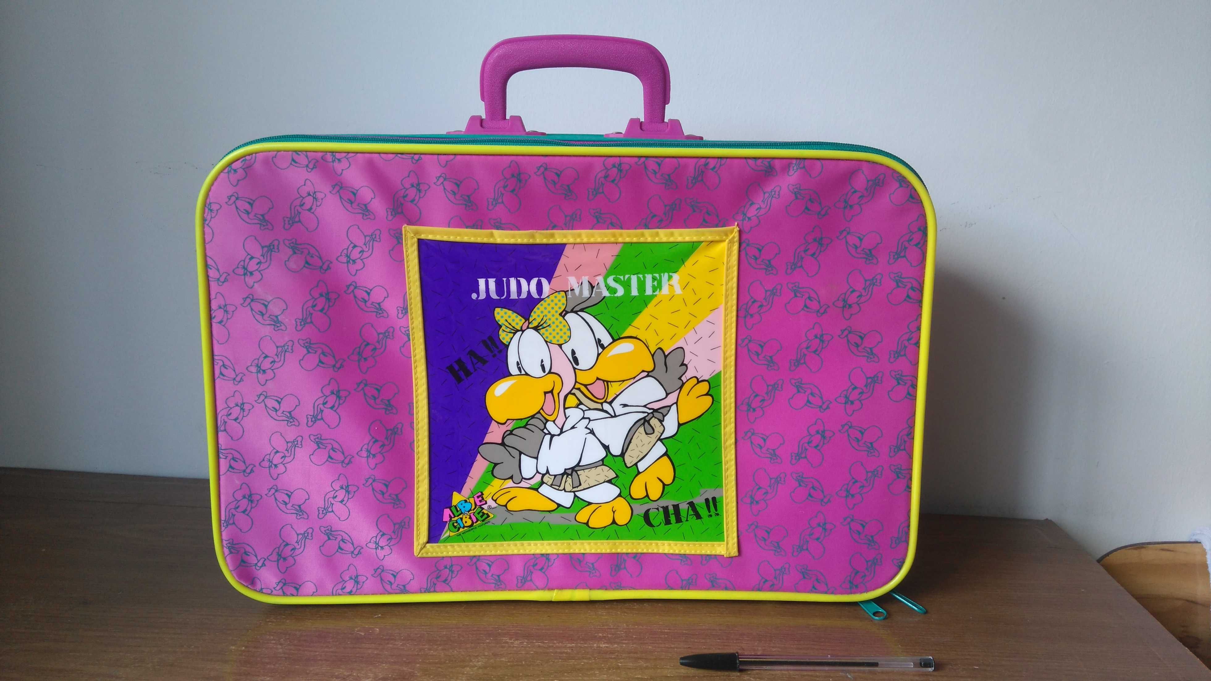 Mala de viagem de menina rosa e amarelo ALBIE & GIBIE