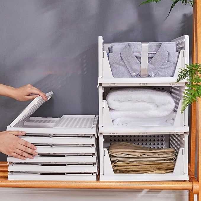 8-Pak Składany Duży Organizer Szuflady do Piętrowania Pudełka Odzież