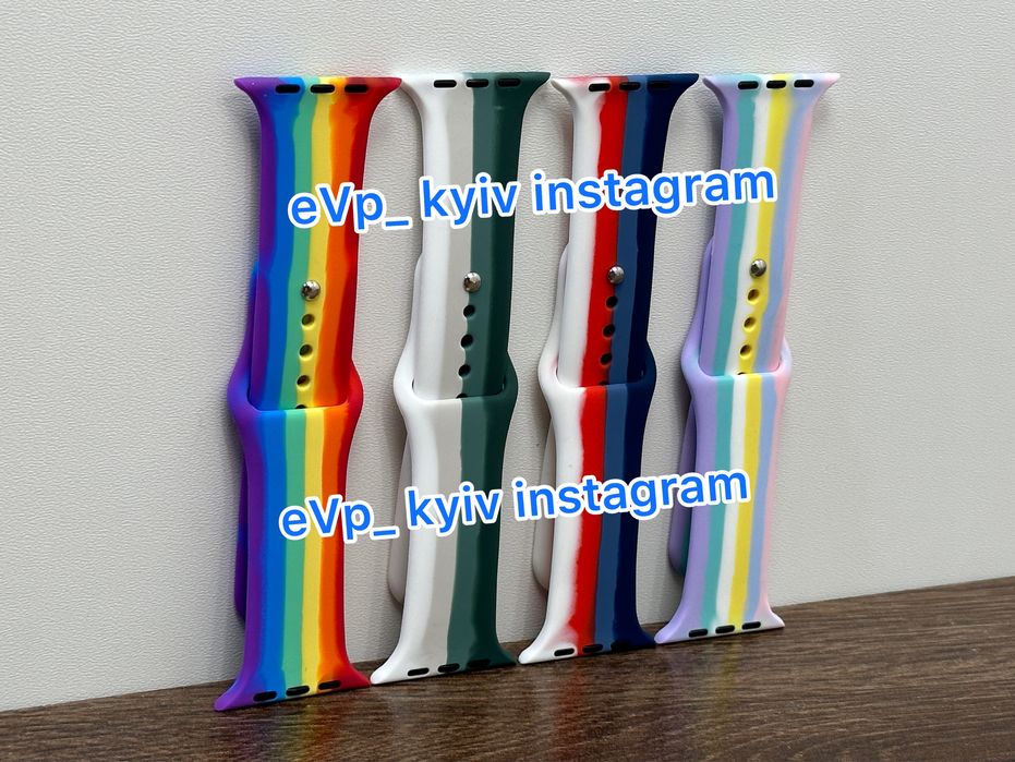 Ремінець браслет Apple Watch 42/44/45mm Ремешок епл вотч Rainbow