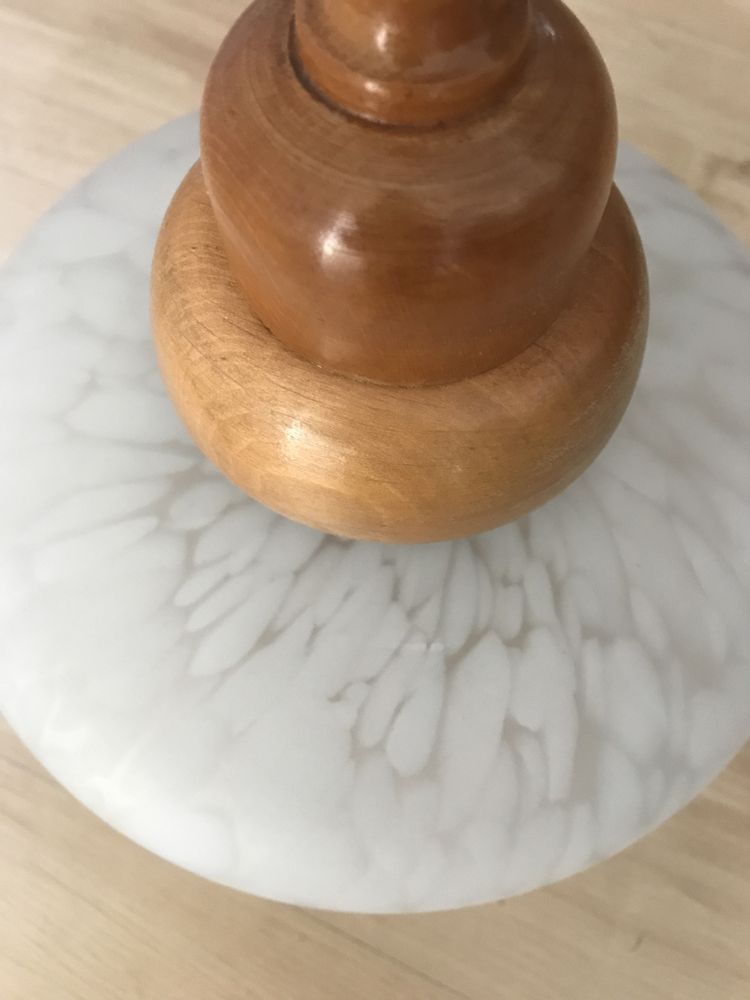 Lampa zyrandol wiszący drewniany