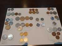 Monety ze świata, zestaw monet, różne monety.