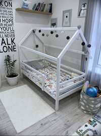 Ліжко дитяче будиночок Марго 80х190см в білому кольорі. Кровать домик