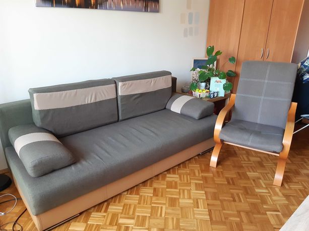 Kanapa i fotel, sofa, komplet, zestaw wypoczynkowy