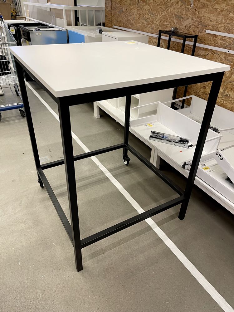 IKEA TROTTEN stót biaty antracyt 80×80cm 102cm wysoki jak biurko kolka