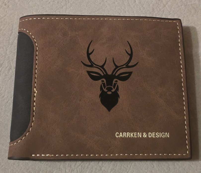 Skórzany portfel myśliwski JELEŃ EUROPEJSKI Byk. Prezent dla myśliwego