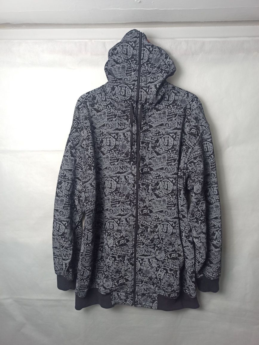 Oversized 212 Nyc 90s vintage pattern full zip hoodie