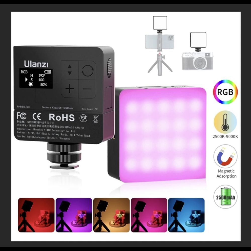 Портативная RGB лампа цветной свет / фото видео съемка