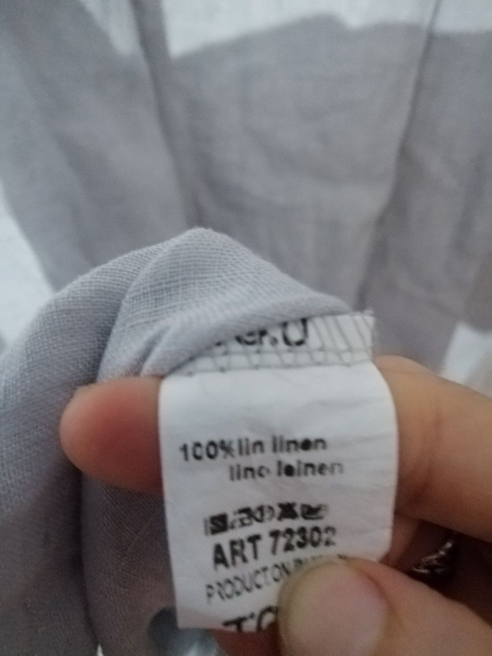 Tunika len szara popielata asymetryczna narzutka uni oversize l xl xxl