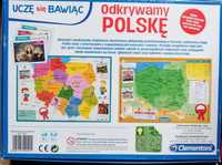 Puzzle Clementoni 7+ Odkrywamy Polskę mapa fizyczna i polityczna karty