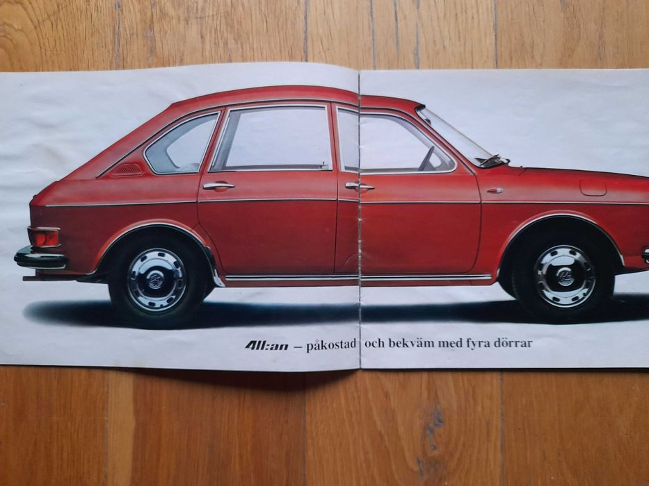 VOLKSWAGEN 411 prospekt szwedzki rok 1968